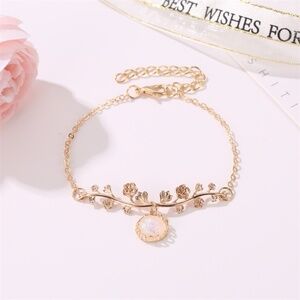 *ISOLDE* Gold x Flower Fashion Chain Bracelet